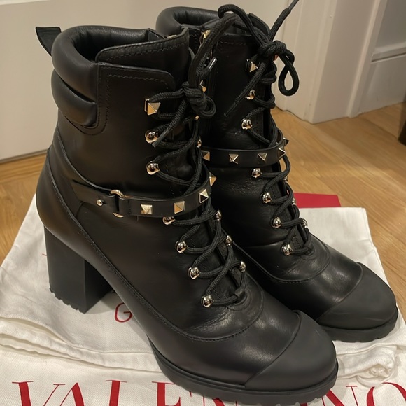 Valentino Rockstud Combat Boots - Picture 3 of 11